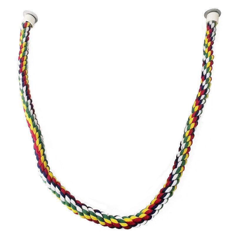 Parrot Rope Perch Colourful Bird Cage Toy Cotton Bungee Swing for Pet Birds - 60CM