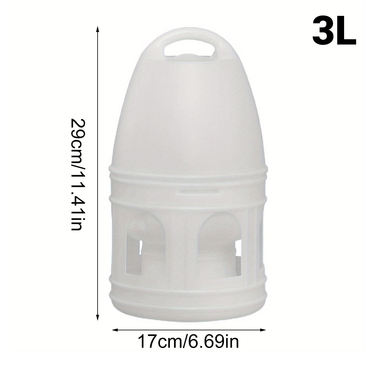 3L Pigeon Drinker White Plastic Drinking Pot Carrier Bird Water Dispenser Feeder
